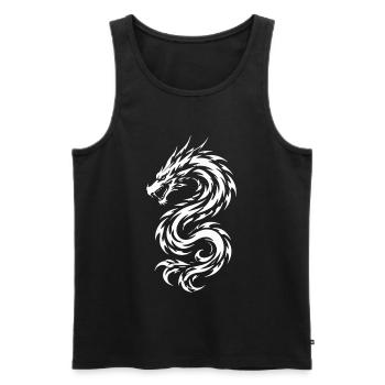 Drache Tribal Tattoo Style Style - Männer Premium Bio Tank Top - Schwarz - Vorne - Michal (187cm)