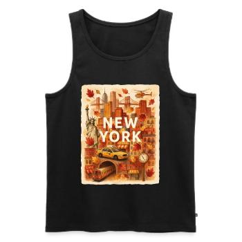 Herbst-Sketch aus New York City - Männer Premium Bio Tank Top - Schwarz - Vorne - Michal (187cm)