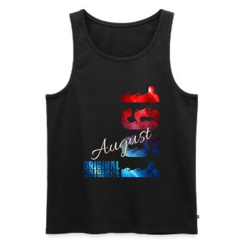 75. Geburtstag Geschenk Original August 1951 - Männer Premium Bio Tank Top - Schwarz - Vorne - Michal (187cm)