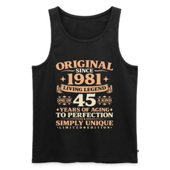 Baujahr 1981 Geburtstag 45 Jahre Vintage - Männer Premium Bio Tank Top - Schwarz - Vorne - Michal (187cm)