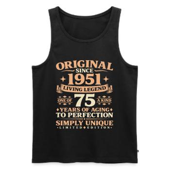 Baujahr 1951 Geburtstag 75 Jahre Vintage - Männer Premium Bio Tank Top - Schwarz - Vorne - Michal (187cm)