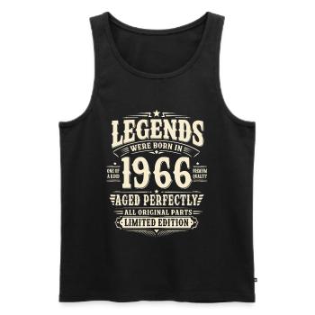 60. Geburtstag Geschenk Mann 1966 Vintage Retro - Männer Premium Bio Tank Top - Schwarz - Vorne - Michal (187cm)