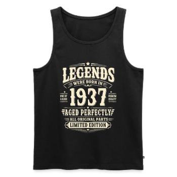 89. Geburtstag Geschenk Mann 1937 Vintage Retro - Männer Premium Bio Tank Top - Schwarz - Vorne - Michal (187cm)