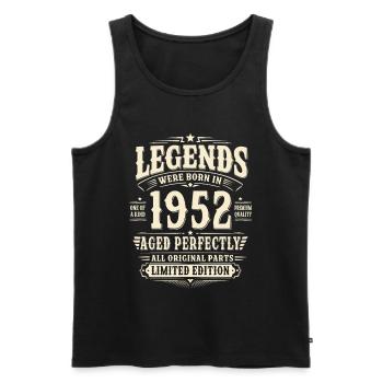 74. Geburtstag Geschenk Mann 1952 Vintage Retro - Männer Premium Bio Tank Top - Schwarz - Vorne - Michal (187cm)
