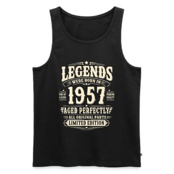 69. Geburtstag Geschenk Mann 1957 Vintage Retro - Männer Premium Bio Tank Top - Schwarz - Vorne - Michal (187cm)