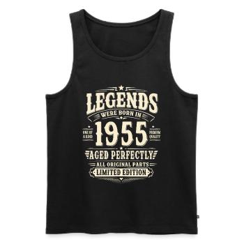 71. Geburtstag Geschenk Mann 1955 Vintage Retro - Männer Premium Bio Tank Top - Schwarz - Vorne - Michal (187cm)