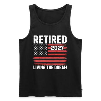 Retired 2027 Living The Dream - Männer Premium Bio Tank Top - Schwarz - Vorne - Michal (187cm)