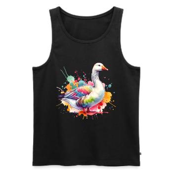 Emdengans Motiv - Männer Premium Bio Tank Top - Schwarz - Vorne - Michal (187cm)