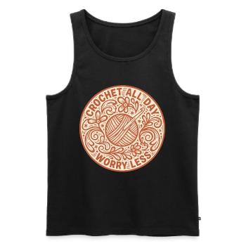 Häkel den ganzen Tag Sorgen, weniger lustig Häkelliebhaber - Männer Premium Bio Tank Top - Schwarz - Vorne - Michal (187cm)