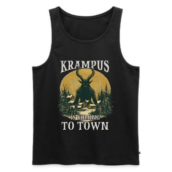 Krampus kommt in die Stadt - Männer Premium Bio Tank Top - Schwarz - Vorne - Michal (187cm)
