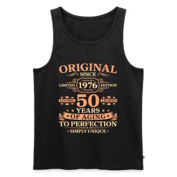 Original since 1976 Birthday 50 Years - Männer Premium Bio Tank Top - Schwarz - Vorne - Michal (187cm)
