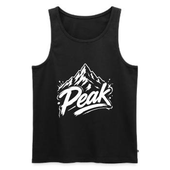 Peak Berggipfel Grafik | Jugendwort - Männer Premium Bio Tank Top - Schwarz - Vorne - Michal (187cm)