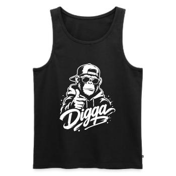 Digga | Cooler Graffiti Affe | Jugendwort - Männer Premium Bio Tank Top - Schwarz - Vorne - Michal (187cm)