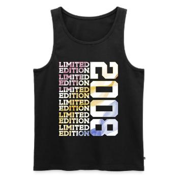 LIMITED EDITION 2008 - 18 JAHRE - 18. GEBURTSTAG - Männer Premium Bio Tank Top - Schwarz - Vorne - Michal (187cm)