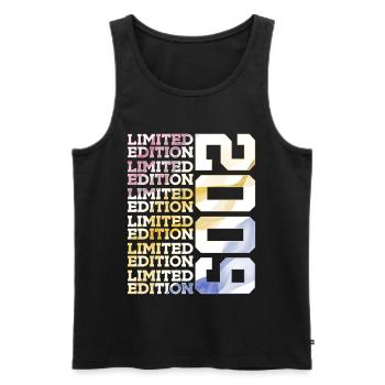 LIMITED EDITION 2009 - 17 JAHRE - 17. GEBURTSTAG - Männer Premium Bio Tank Top - Schwarz - Vorne - Michal (187cm)