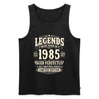 41. Geburtstag Geschenk Mann 1985 Vintage Retro - Männer Premium Bio Tank Top - Schwarz - Vorne - Michal (187cm)