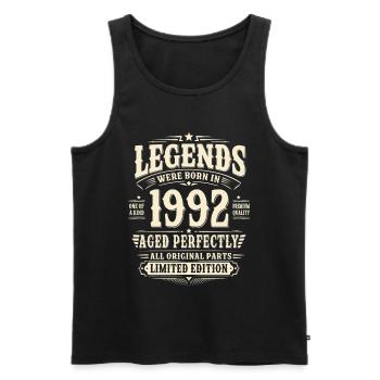 33. Geburtstag Geschenk Mann 1992 Vintage Retro - Männer Premium Bio Tank Top - Schwarz - Vorne - Michal (187cm)