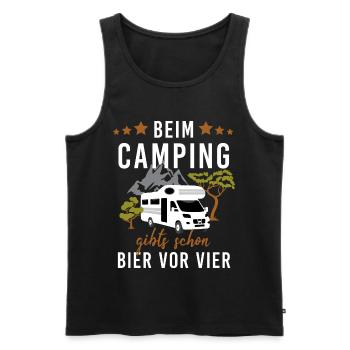 Beim Camping – Bier vor Vier! Wohnwagen - Männer Premium Bio Tank Top - Schwarz - Vorne - Michal (187cm)