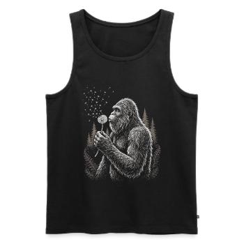 Bigfoot, Pusteblume, Löwenzahn, Naturliebhaber - Männer Premium Bio Tank Top - Schwarz - Vorne - Michal (187cm)