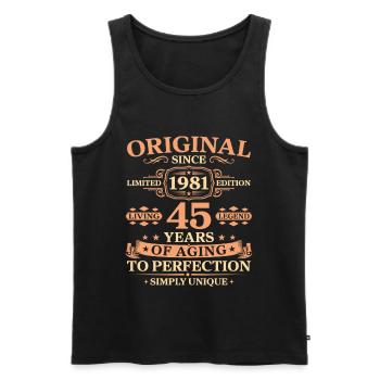 Original since 1981 Birthday 45 Years - Männer Premium Bio Tank Top - Schwarz - Vorne - Michal (187cm)