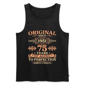 Original since 1951 Birthday 75 Years - Männer Premium Bio Tank Top - Schwarz - Vorne - Michal (187cm)