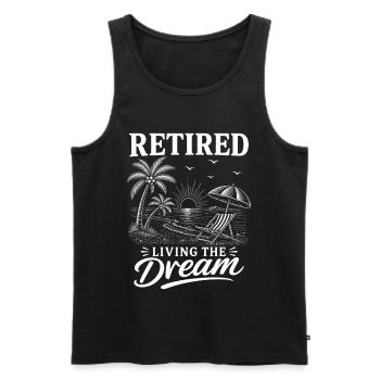 Retired Living The Dream - Männer Premium Bio Tank Top - Schwarz - Vorne - Michal (187cm)