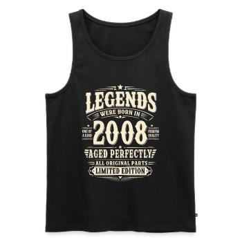 18. Geburtstag Geschenk Mann 2008 Vintage Retro - Männer Premium Bio Tank Top - Schwarz - Vorne - Michal (187cm)