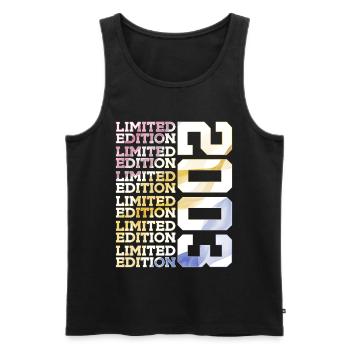 LIMITED EDITION 2003 - 23 JAHRE - 23. GEBURTSTAG - Männer Premium Bio Tank Top - Schwarz - Vorne - Michal (187cm)