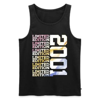 LIMITED EDITION 2001 - 25 JAHRE - 25. GEBURTSTAG - Männer Premium Bio Tank Top - Schwarz - Vorne - Michal (187cm)