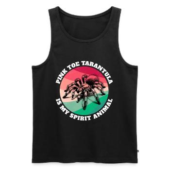 Pinkzeh Rosafuss Tarantel Sprüche - Männer Premium Bio Tank Top - Schwarz - Vorne - Michal (187cm)