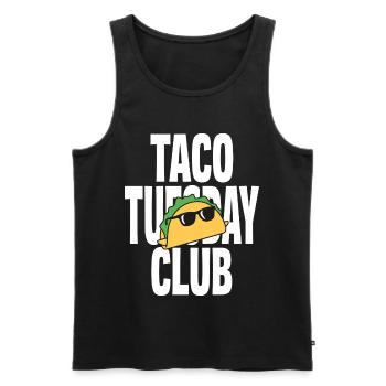 Taco Tuesday Club mit cooler Sonnenbrille - Männer Premium Bio Tank Top - Schwarz - Vorne - Michal (187cm)