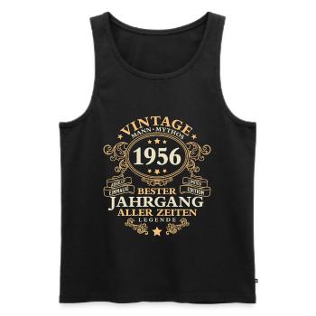 Vintage 1956 Jahrgang Mann 70. Geburtstag - Männer Premium Bio Tank Top - Schwarz - Vorne - Michal (187cm)