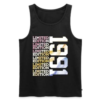 LIMITED EDITION 1991 - 35 JAHRE - 35. GEBURTSTAG - Männer Premium Bio Tank Top - Schwarz - Vorne - Michal (187cm)