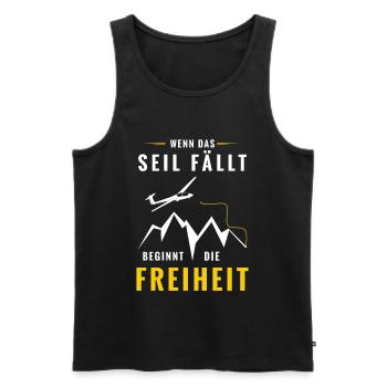 Wenn das Seil fällt beginnt Freiheit - Männer Premium Bio Tank Top - Schwarz - Vorne - Michal (187cm)