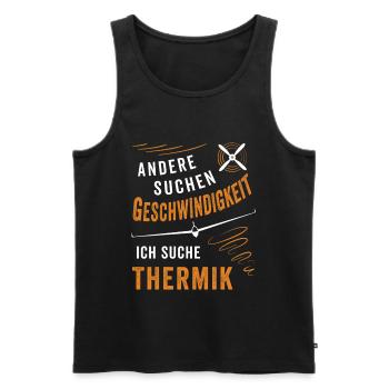 Ich suche Thermik Segelflug - Männer Premium Bio Tank Top - Schwarz - Vorne - Michal (187cm)