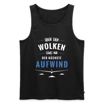 Über den Wolken zählt Aufwind - Männer Premium Bio Tank Top - Schwarz - Vorne - Michal (187cm)