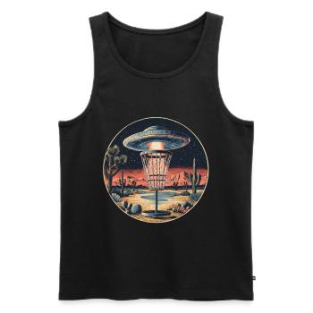 Disc Golf Starter UFO Korb Retro Vintage Wüste Ste - Männer Premium Bio Tank Top - Schwarz - Vorne - Michal (187cm)