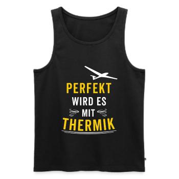 Perfekt wird es mit Thermik Segelflug Gleitflug - Männer Premium Bio Tank Top - Schwarz - Vorne - Michal (187cm)