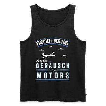 Freiheit beginnt ohne Motor Segelflieger - Männer Premium Bio Tank Top - Schwarz - Vorne - Michal (187cm)
