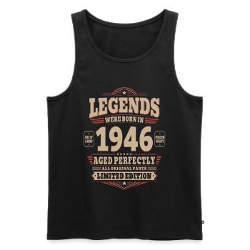 Cadeau pour 80 ans Mari 1946 Vintage Retro - Débardeur bio Premium Homme - noir - Devant - Michal (187cm)