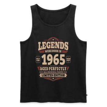 Cadeau d’anniversaire 61 ans Mari 1965 Vintage Rétro - Débardeur bio Premium Homme - noir - Devant - Michal (187cm)