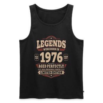Cadeau pour 50 ans Mari 1976 Vintage Rétro - Débardeur bio Premium Homme - noir - Devant - Michal (187cm)