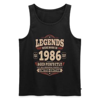 40. Geburtstag Geschenk Mann 1986 Vintage Retro - Männer Premium Bio Tank Top - Schwarz - Vorne - Michal (187cm)