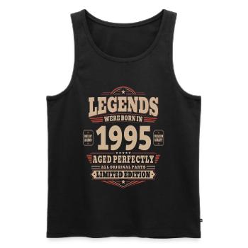 Cadeau pour 30 ans Mari 1995 Vintage Rétro - Débardeur bio Premium Homme - noir - Devant - Michal (187cm)