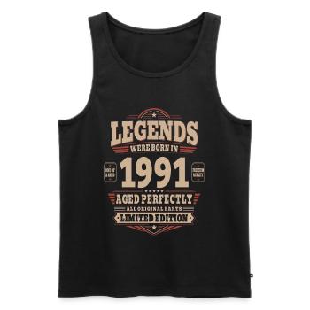 35th Birthday Gift Husband 1991 Vintage Retro - Men's Premium Organic Tank Top - black - Front - Michal (187cm)