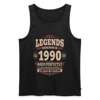 Cadeau d’anniversaire 36 Mari Vintage rétro des années 1990 - Débardeur bio Premium Homme - noir - Devant - Michal (187cm)