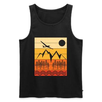 Gliding Landscape Design Sunset - Men's Premium Organic Tank Top - black - Front - Michal (187cm)