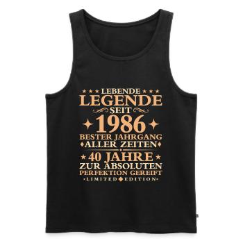 1986 Baujahr Geburtstag Vintage 40 Jahre - Männer Premium Bio Tank Top - Schwarz - Vorne - Michal (187cm)