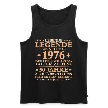 1976 Baujahr Geburtstag Vintage 50 Jahre - Männer Premium Bio Tank Top - Schwarz - Vorne - Michal (187cm)