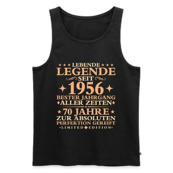1956 Baujahr Geburtstag Vintage 70 Jahre - Männer Premium Bio Tank Top - Schwarz - Vorne - Michal (187cm)
